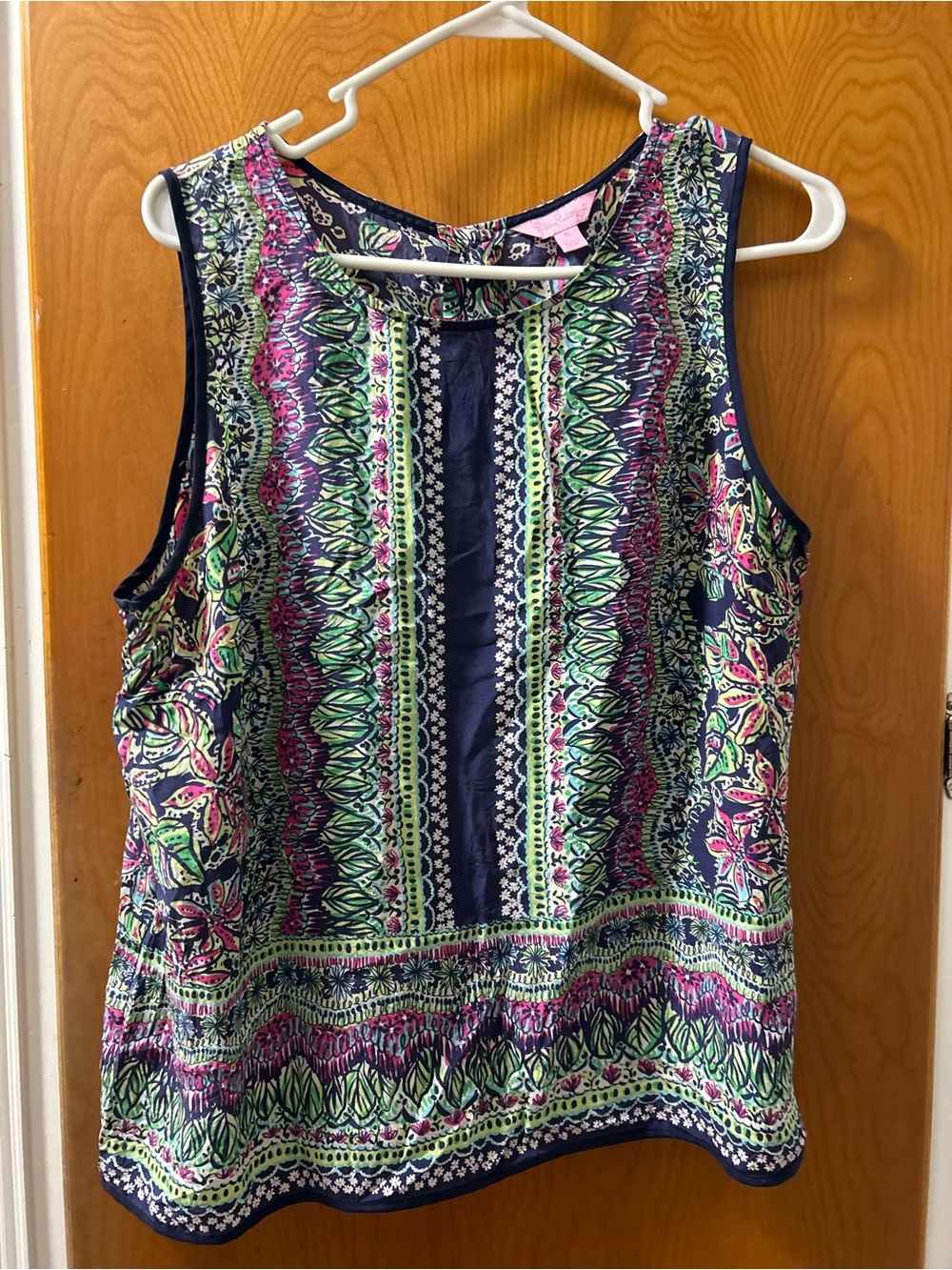 Lilly Pulitzer Navy Multi Floral-Print Sleeveless Top